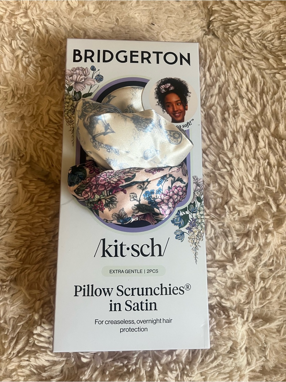 Bridgerton x Kitsch Satin Pillow Scrunchies - wisteria